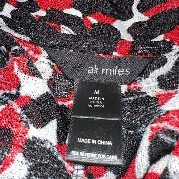 Ali Miles Burnout Leopard Mesh Cardigan Womens Medium Modern Colorful Chic - Picture 5 of 10